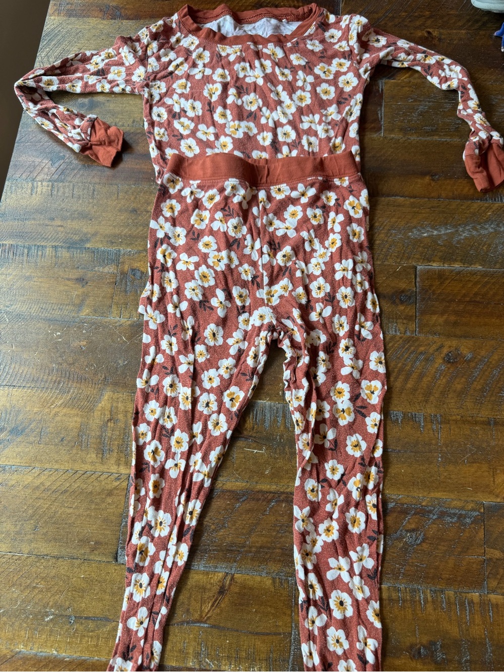 Little Sleepies Rust Floral Long-Sleeve Pajama Set